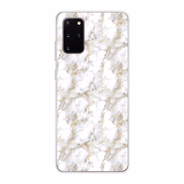 Telefoonhoesje - Gouden aders - Marmer - Wit — 1