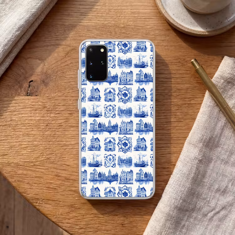 Telefoonhoesje - Huizen - Schepen - Blauw — 2