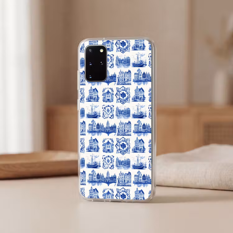 Telefoonhoesje - Huizen - Schepen - Blauw — 3