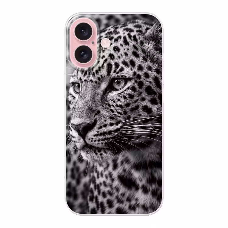 Telefoonhoesje - Luipaard - Zwart - Wit - Oog — 1