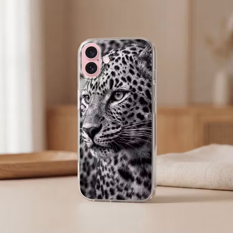 Telefoonhoesje - Luipaard - Zwart - Wit - Oog — 3