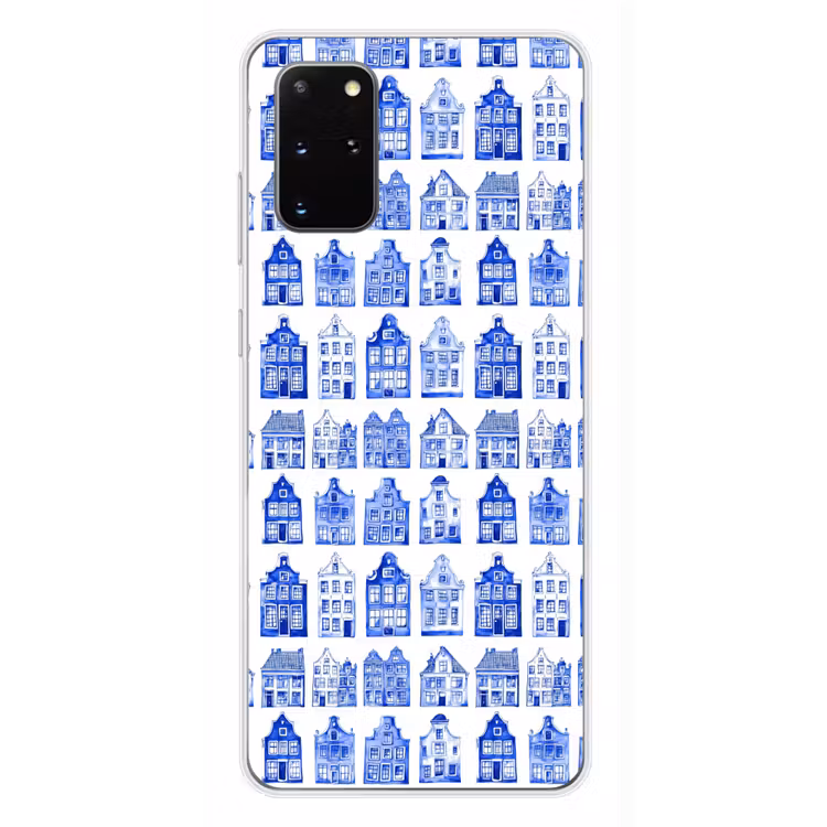 Telefoonhoesje - Patroon - Huizen - Blauw — 4