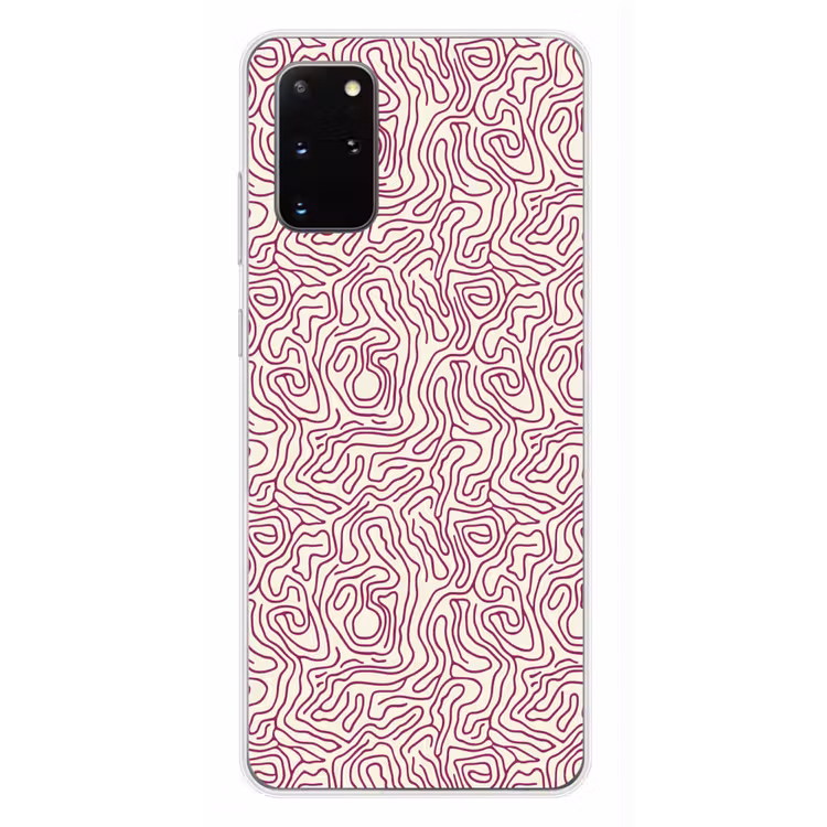 Telefoonhoesje - Kronkelende lijn - Magenta - Crème — 4