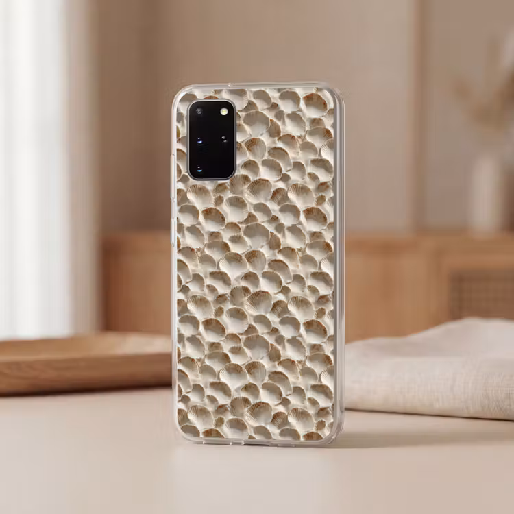 Telefoonhoesje - Schelpen - Waaiervorm - Wit — 3