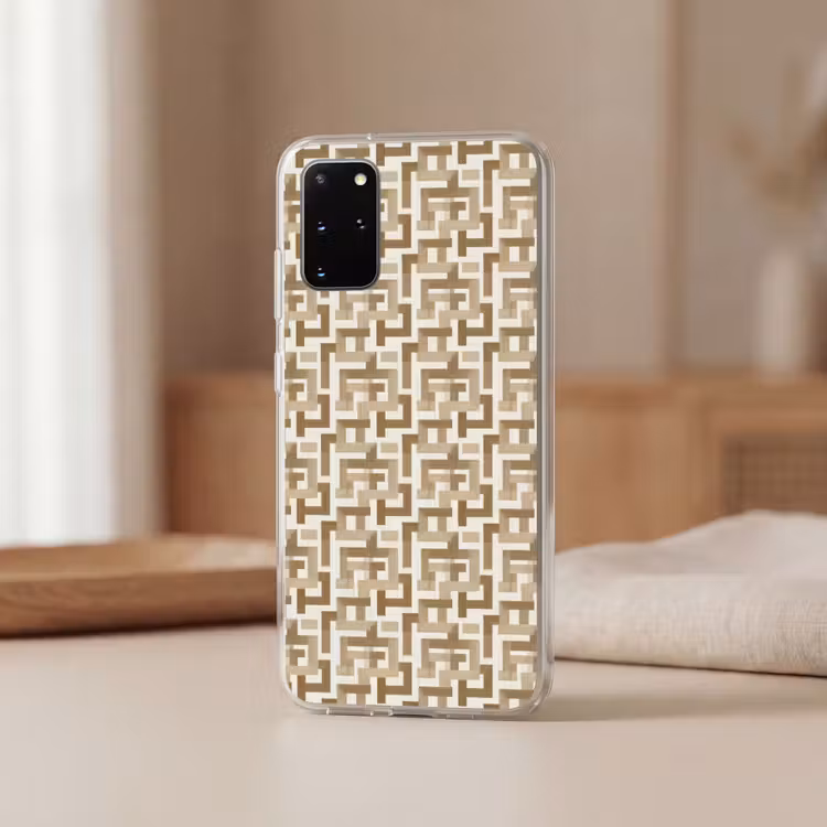 Telefoonhoesje - Geometrisch - Retro - Bruin — 3