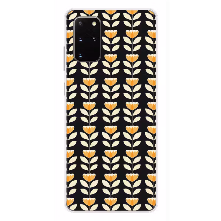 Telefoonhoesje - Retro - Bloem - Zwart - Okergeel — 4