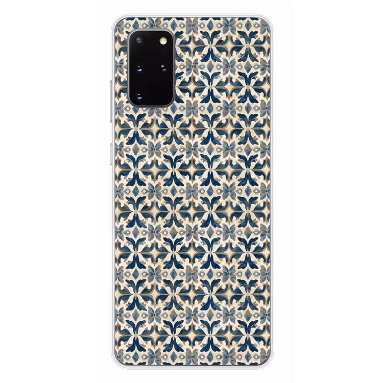Telefoonhoesje - Tegel - Patroon - Blauw - Beige — 4