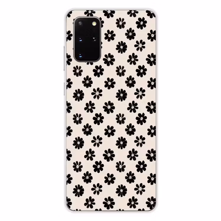Telefoonhoesje - Grafisch - Madeliefjes - Zwart - Beige — 4