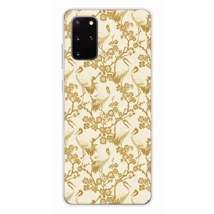 Telefoonhoesje - Kraanvogels - Kersenbloesem - Goud — 4