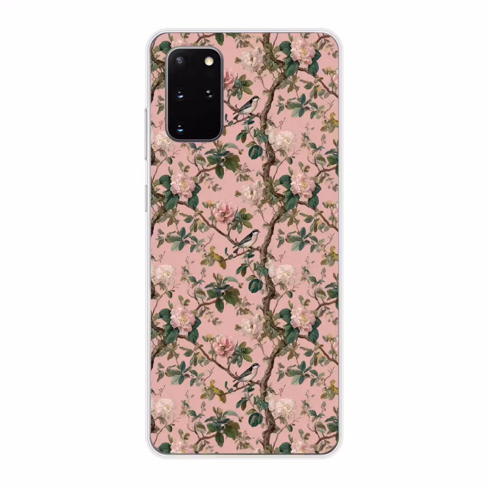 Telefoonhoesje - Pioenrozen - Botanisch - Vogel — 1