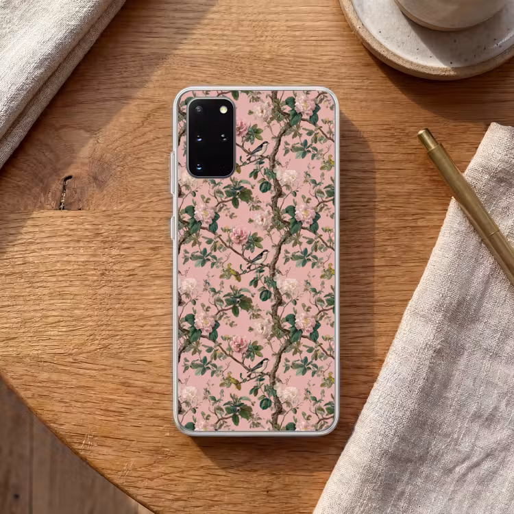 Telefoonhoesje - Pioenrozen - Botanisch - Vogel — 2