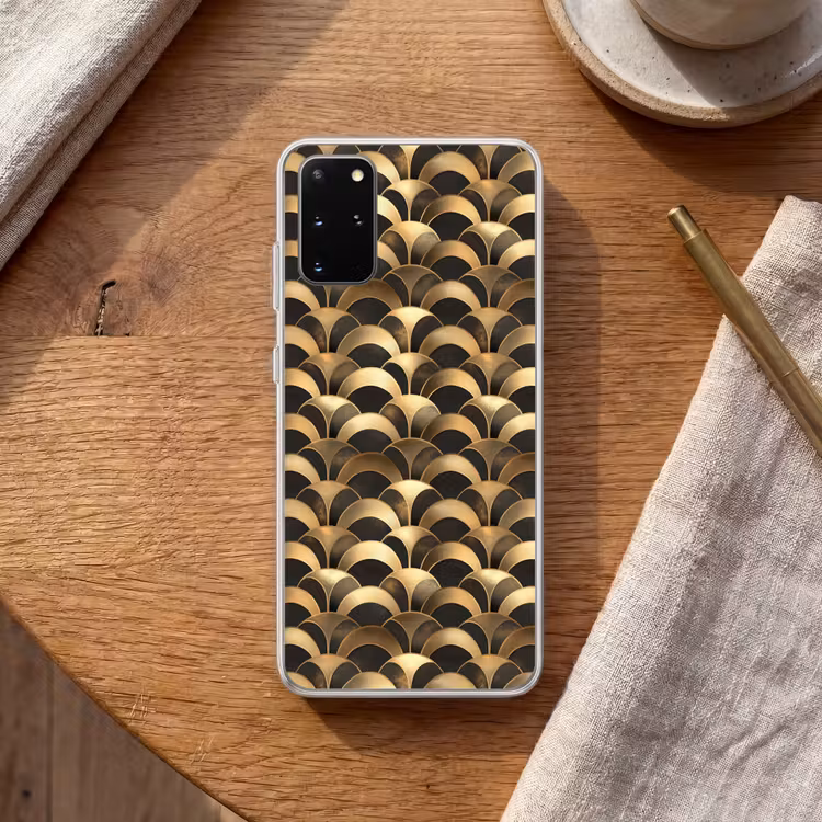 Telefoonhoesje - Schubben - Structuur - Goud — 2