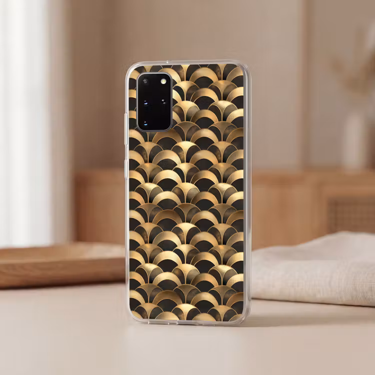Telefoonhoesje - Schubben - Structuur - Goud — 3