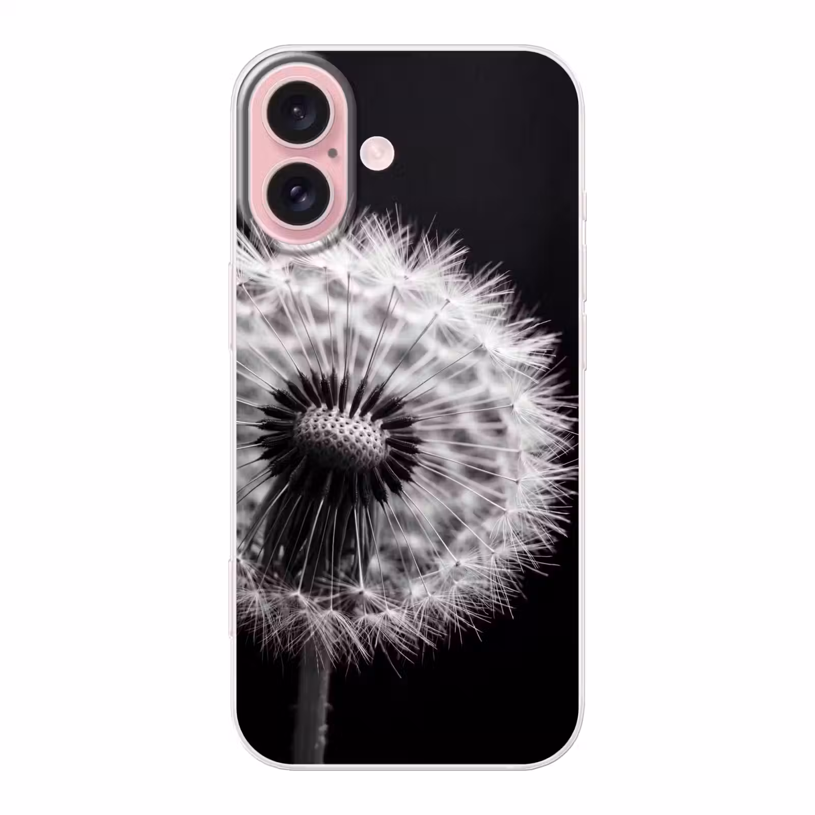 Telefoonhoesje - Paardenbloem - Zwart - Wit — 1