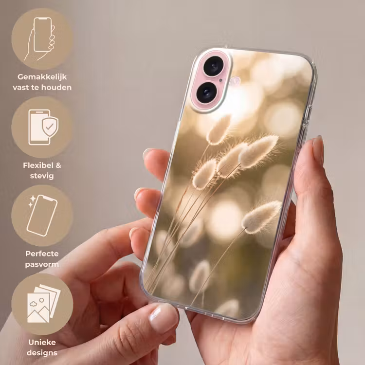 Telefoonhoesje - Hazestaartgras - Wit - Zonlicht — 4