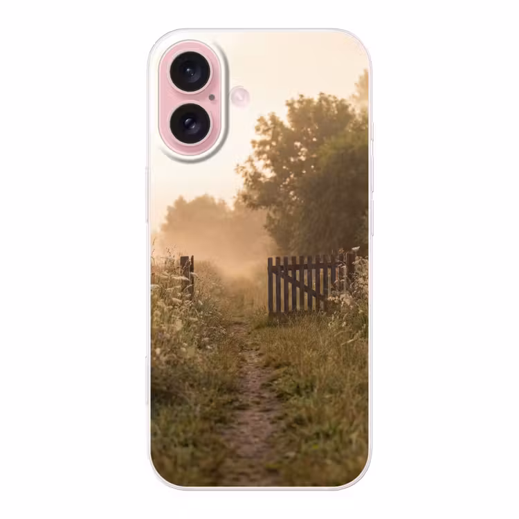 Telefoonhoesje - Hek - Natuur - Mist - Veld — 1