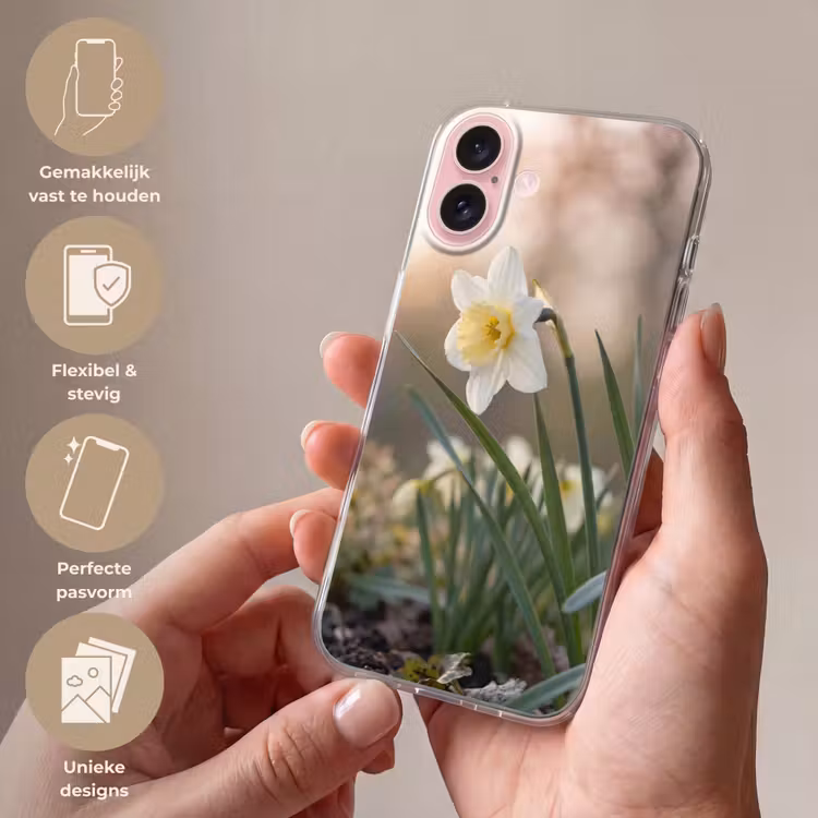 Telefoonhoesje - Narcis - Bloem - Minimalistisch — 4