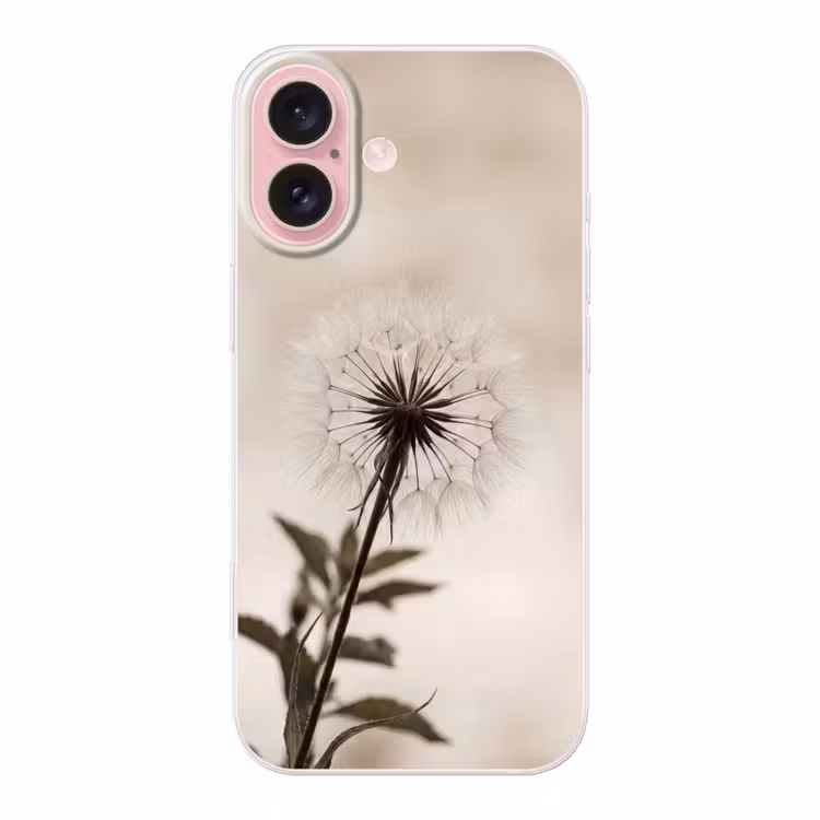 Telefoonhoesje - Paardenbloem - Minimalistisch - Wit — 1