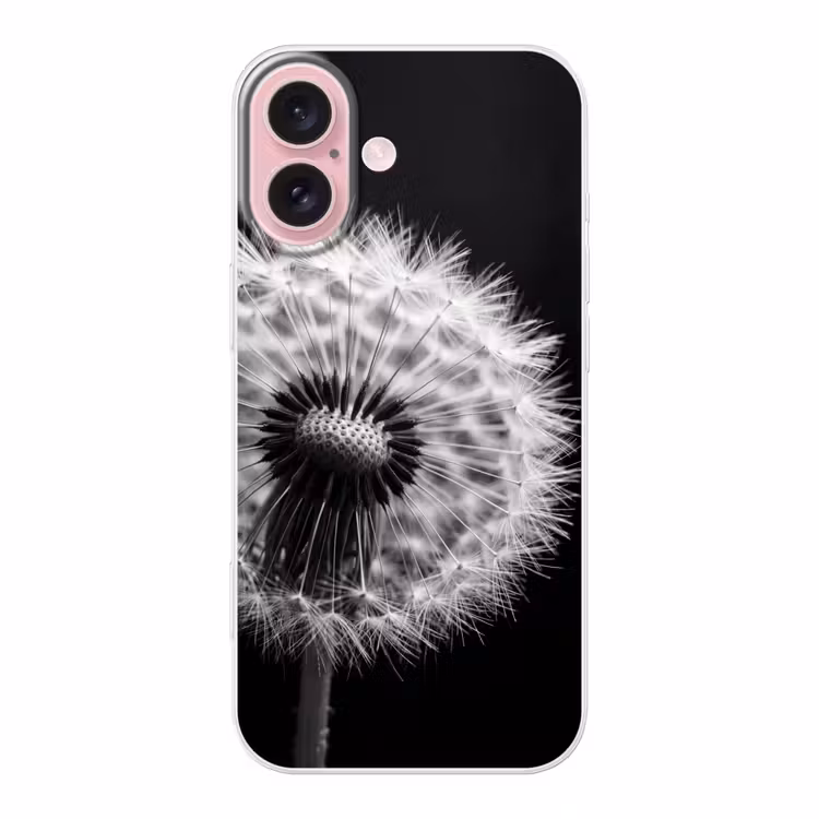 Telefoonhoesje - Paardenbloem - Zwart - Wit — 1