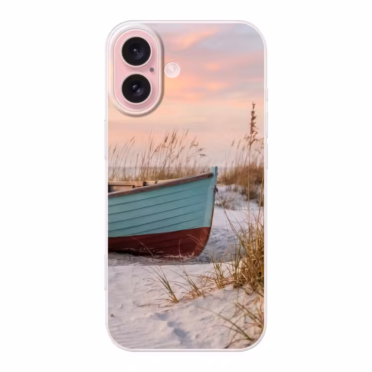 Telefoonhoesje - Rustiek - Roeiboot - Zandstrand — 1