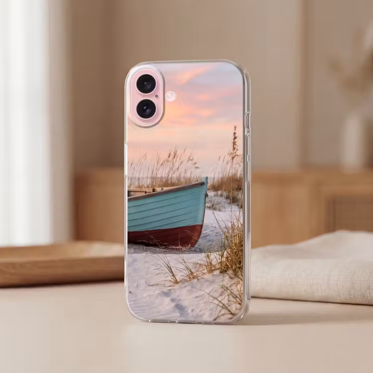 Telefoonhoesje - Rustiek - Roeiboot - Zandstrand — 3