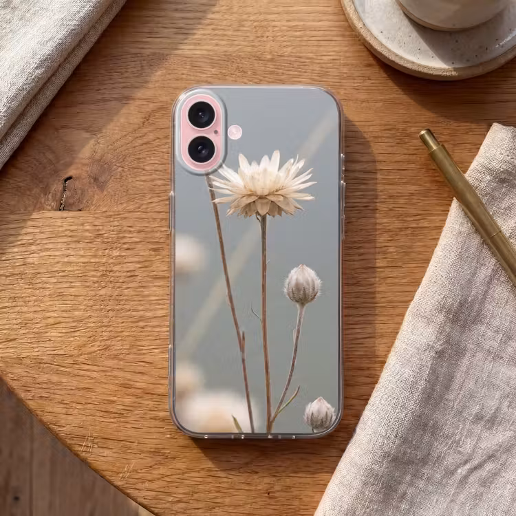 Telefoonhoesje - Strobloemen - Wit - Daglicht — 2