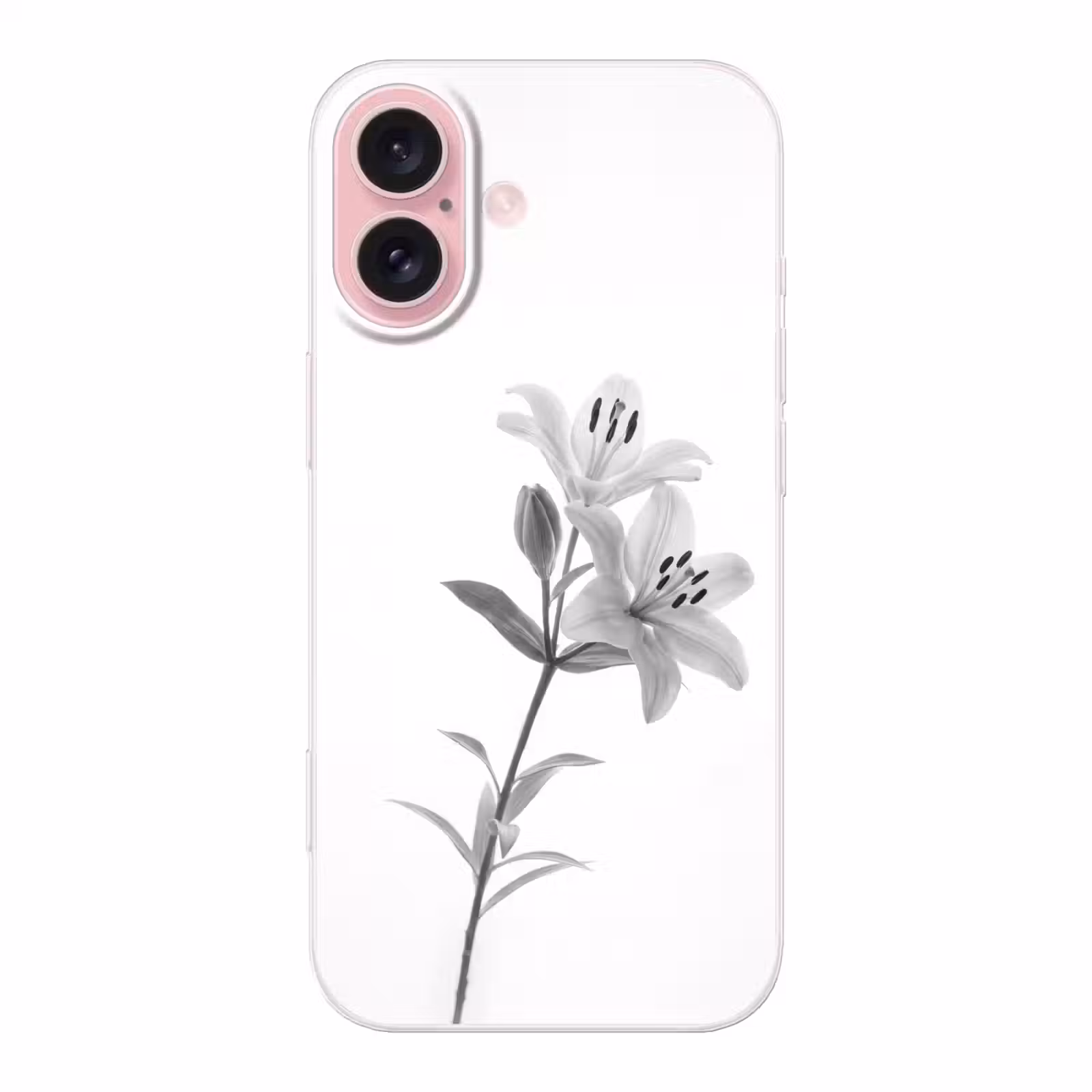 Telefoonhoesje - Lelies - Elegant - Zwart - Wit — 1