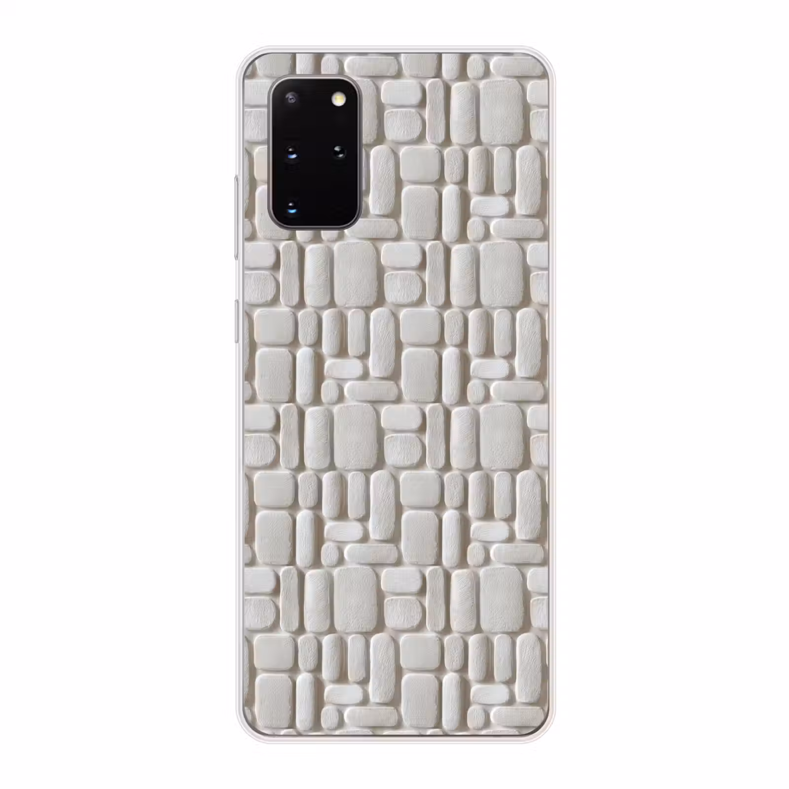 Telefoonhoesje - Reliëf - Structuur - Wit — 1