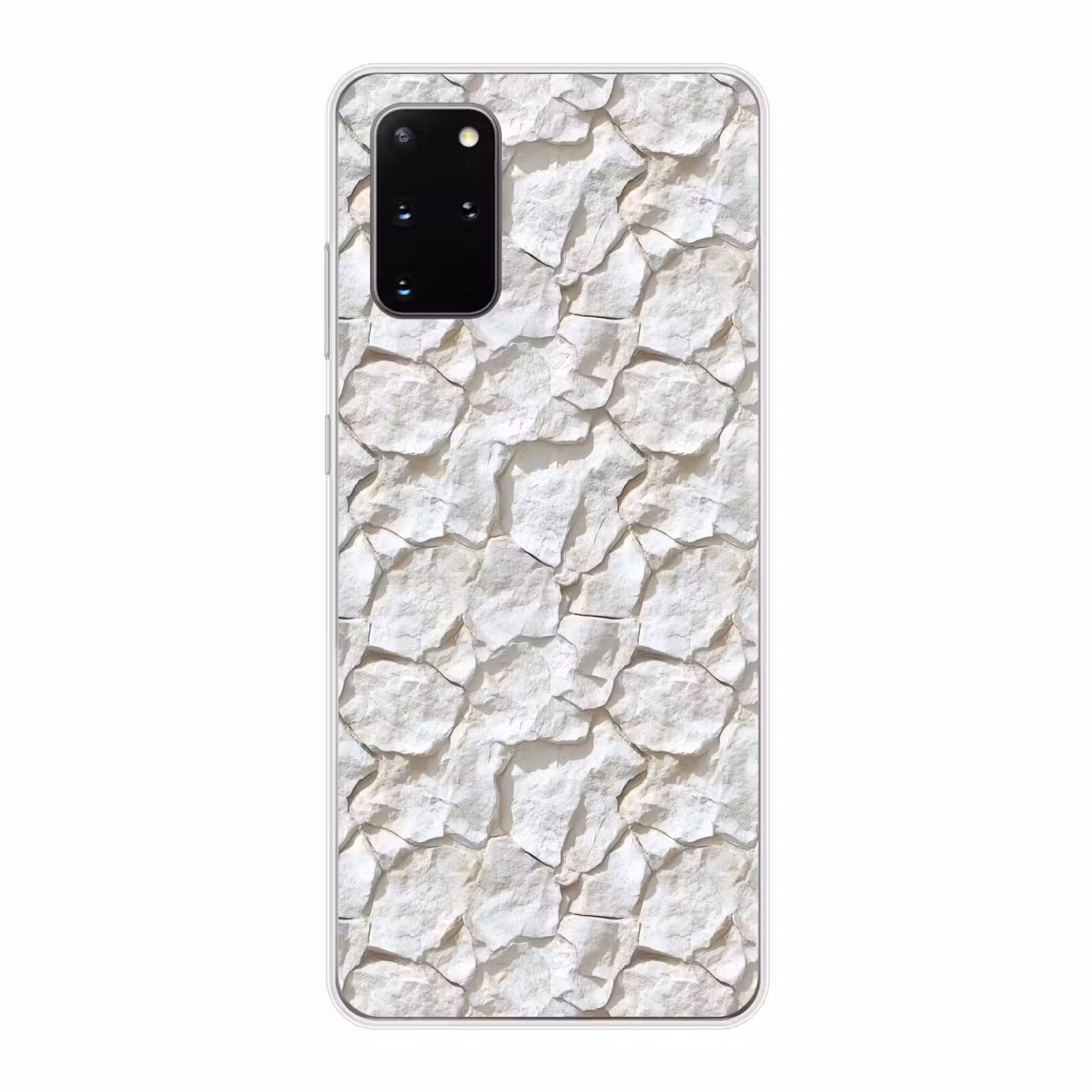 Telefoonhoesje - Structuur - Rots - Wit — 1