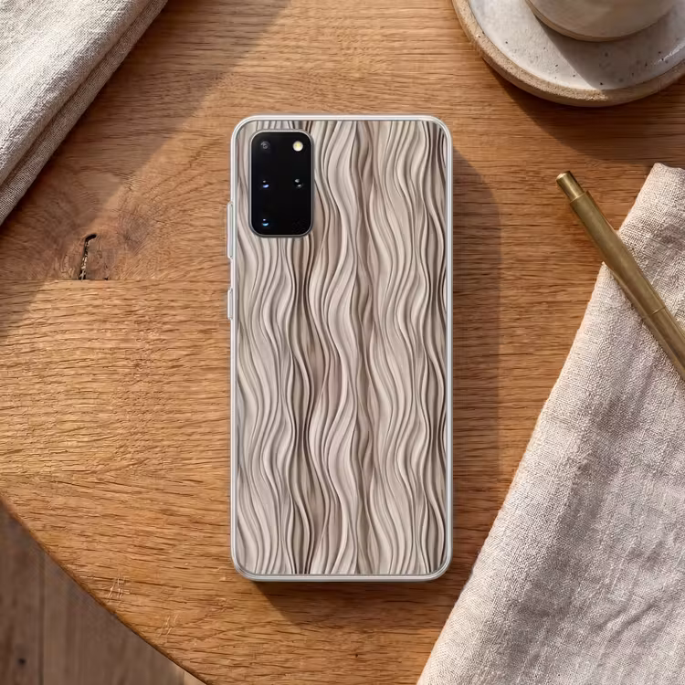 Telefoonhoesje - Golven - 3D - Crème — 2