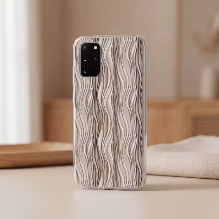 Telefoonhoesje - Golven - 3D - Crème — 3