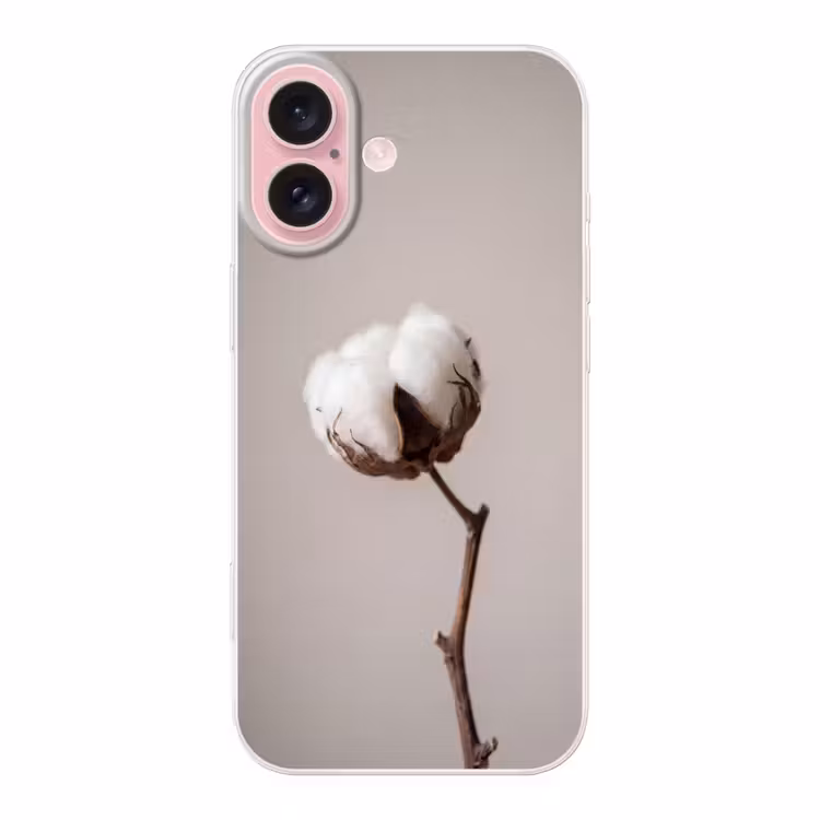 Telefoonhoesje - Katoenbol - Minimalistisch - Wit — 1