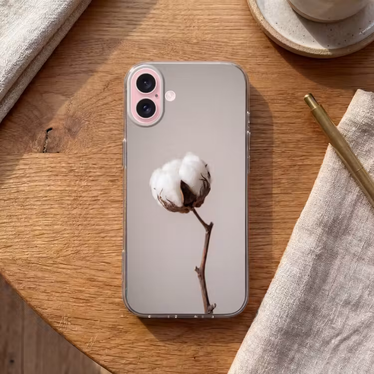 Telefoonhoesje - Katoenbol - Minimalistisch - Wit — 2