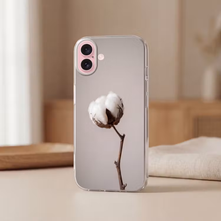 Telefoonhoesje - Katoenbol - Minimalistisch - Wit — 3