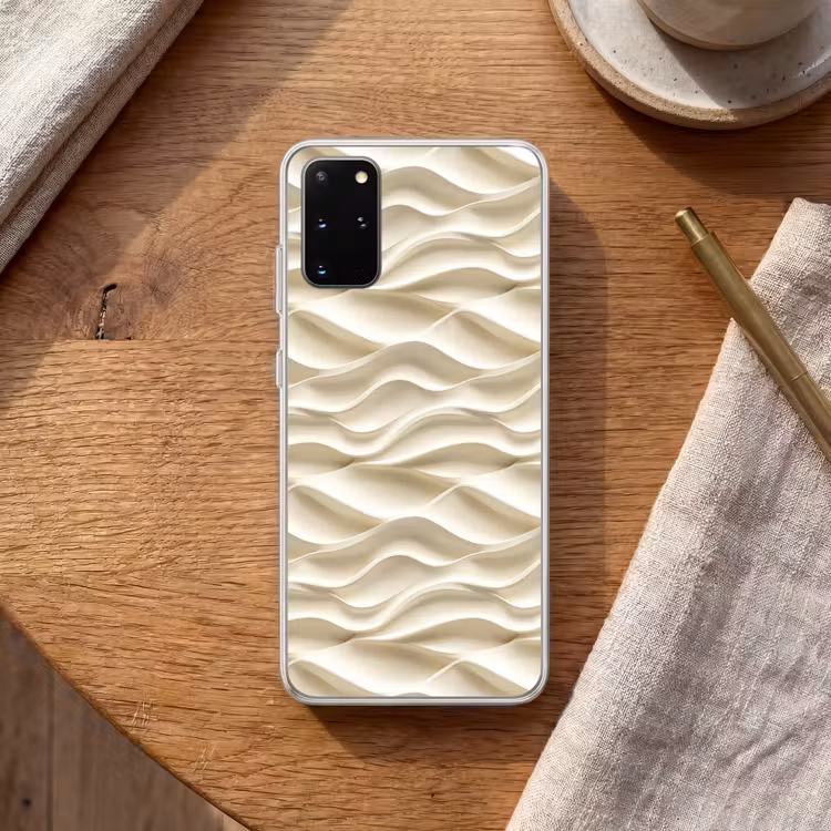 Telefoonhoesje - Lijnen - Golvend - Crème — 2