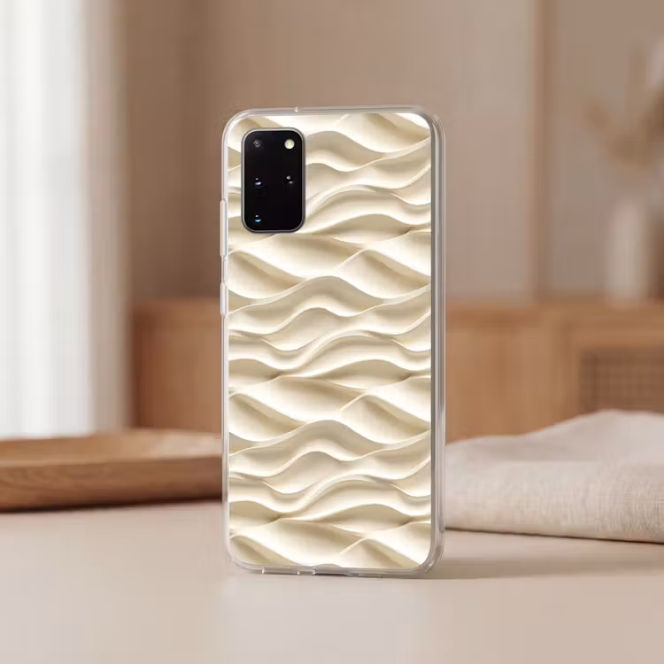 Telefoonhoesje - Lijnen - Golvend - Crème — 3