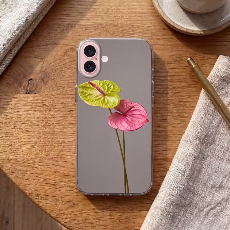 Telefoonhoesje - Planten - Anthurium - Groen - Roze — 2