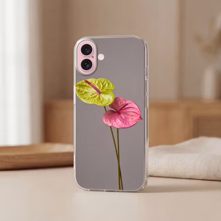 Telefoonhoesje - Planten - Anthurium - Groen - Roze — 3