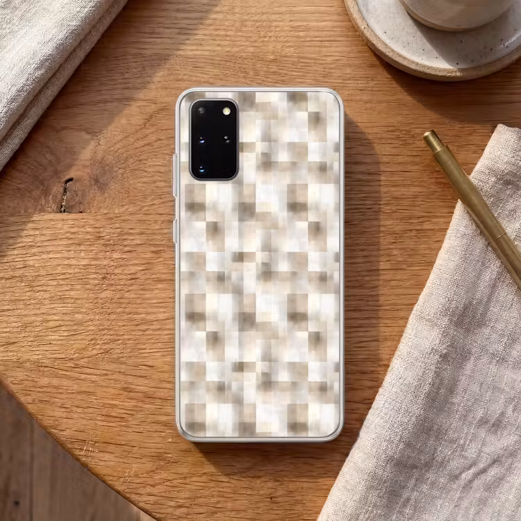 Telefoonhoesje - Textuur - Linnen - Beige — 2