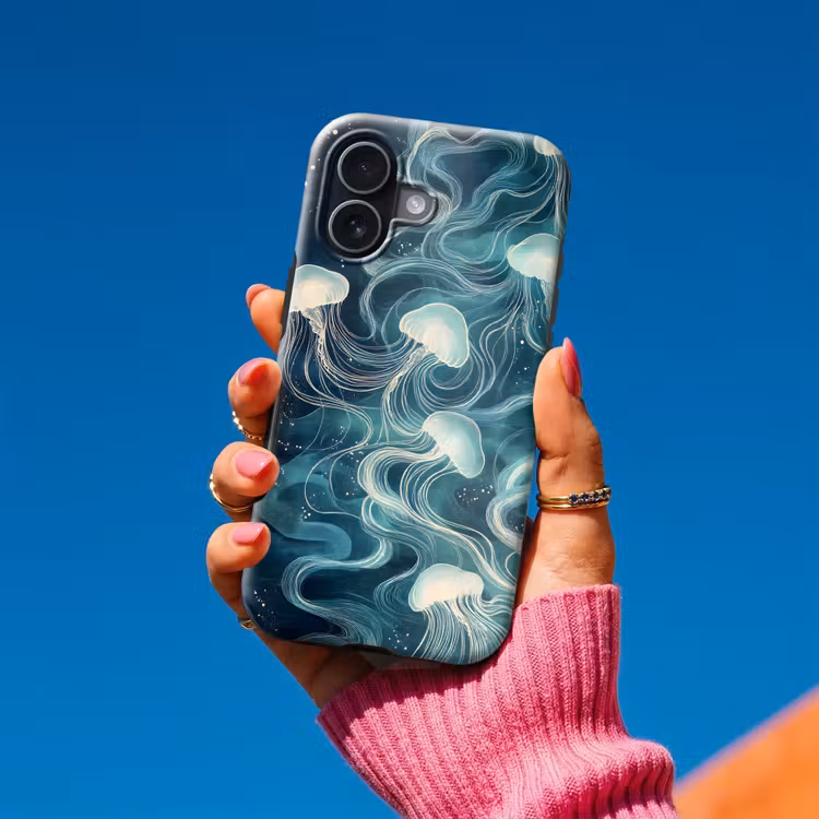 Telefoonhoesje Toughcase - Kwallen - Zee - Wit - Golven — 2
