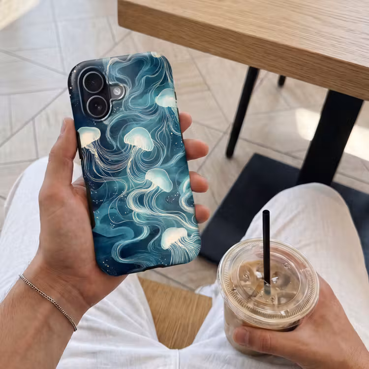 Telefoonhoesje Toughcase - Kwallen - Zee - Wit - Golven — 4