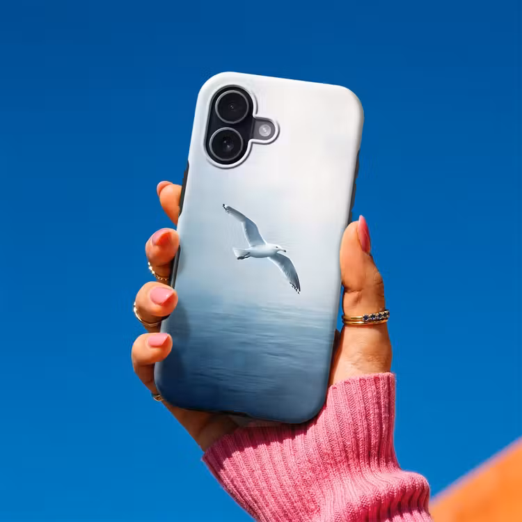Telefoonhoesje Toughcase - Meeuw - Wit - Zee - Mistig — 2