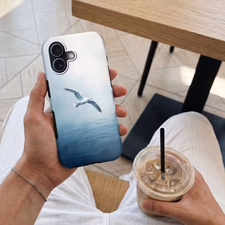 Telefoonhoesje Toughcase - Meeuw - Wit - Zee - Mistig — 4