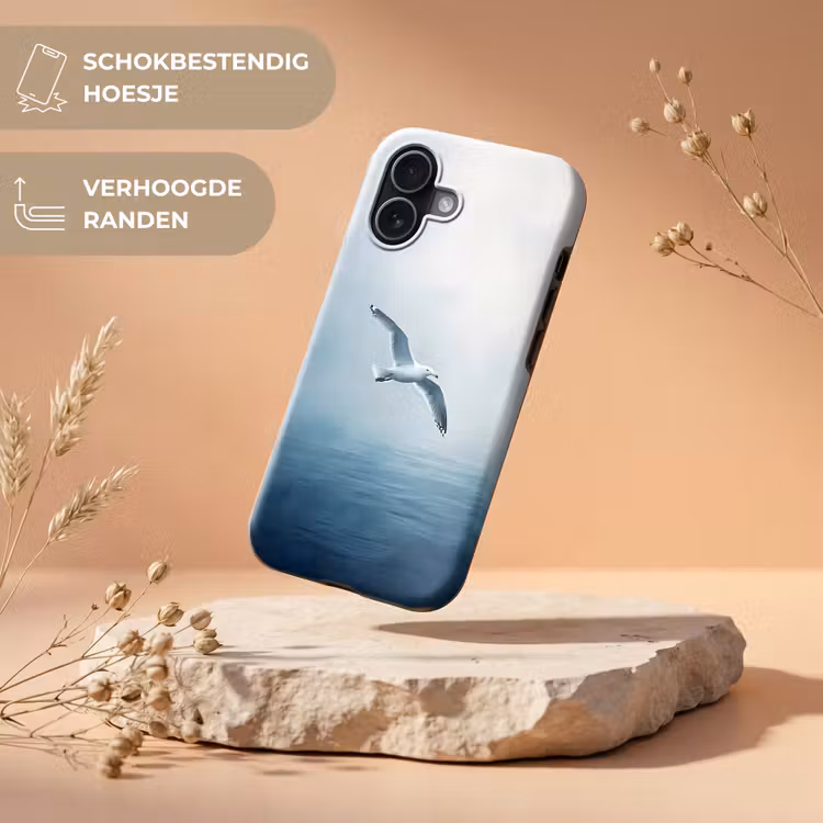 Telefoonhoesje Toughcase - Meeuw - Wit - Zee - Mistig — 5