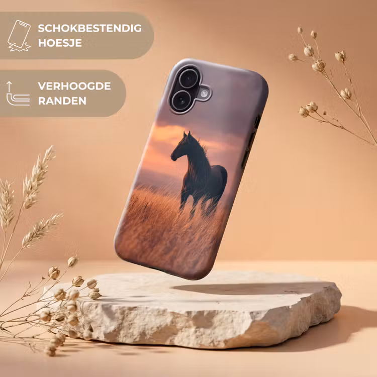 Telefoonhoesje Toughcase - Paard - Wolken - Open veld — 5