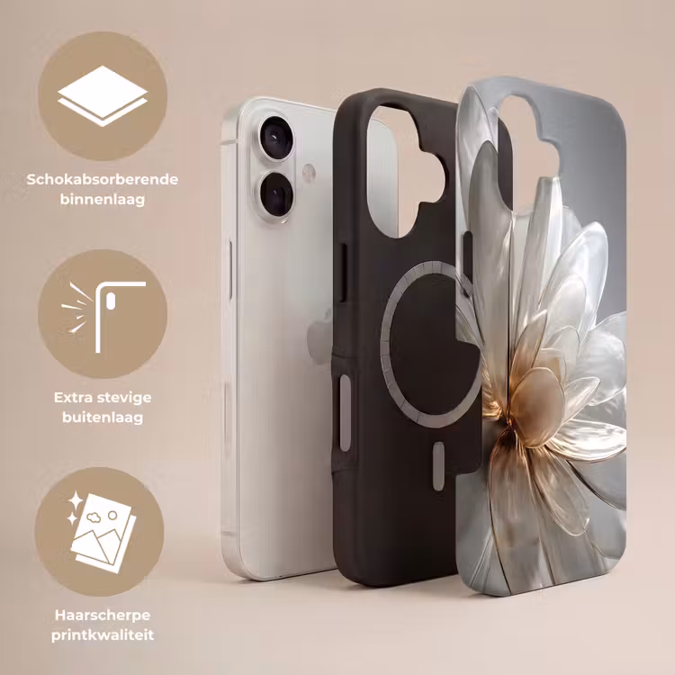Telefoonhoesje Toughcase - Bloem - Wit - Neutraal — 3