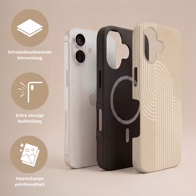 Telefoonhoesje Toughcase - Parallelle lijnen - Lichte textuur - Beige — 3