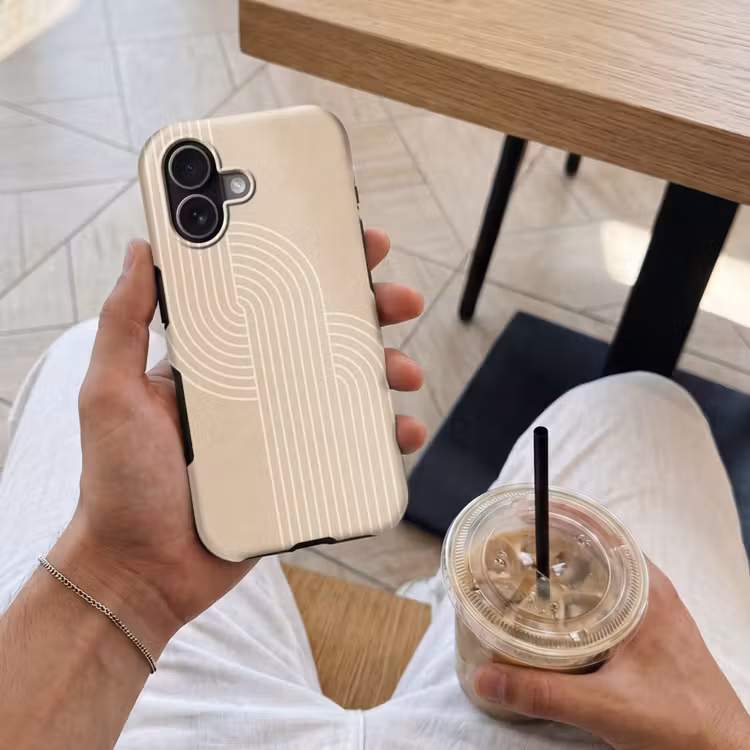 Telefoonhoesje Toughcase - Parallelle lijnen - Lichte textuur - Beige — 4