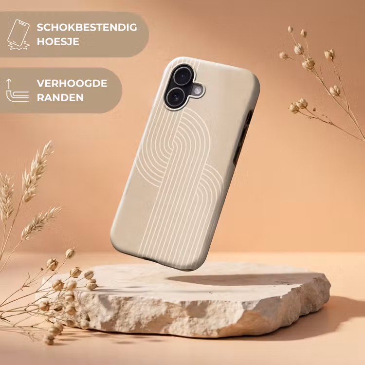 Telefoonhoesje Toughcase - Parallelle lijnen - Lichte textuur - Beige — 5