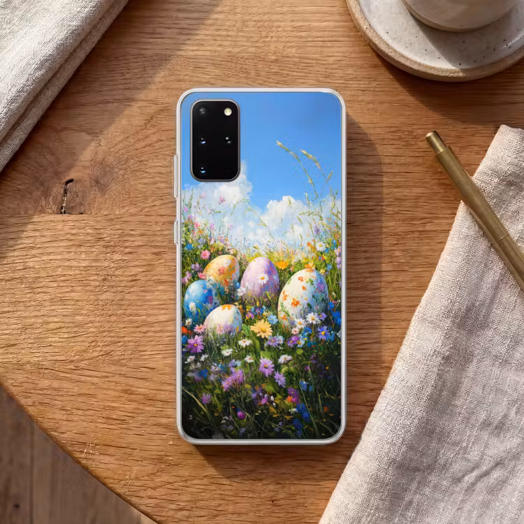 Telefoonhoesje - Grasveld - Eieren - Bloemen — 1